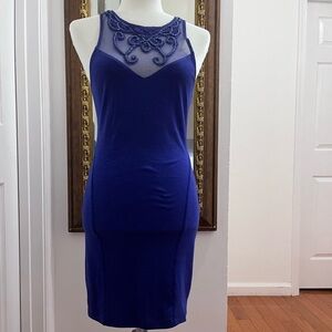 Free People Blue Halter Mini Bodycon Dress for Cocktail size SP